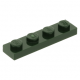 LEGO lapos elem 1x4, sötétzöld (3710)